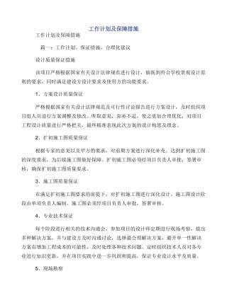 工作计划及保障措施