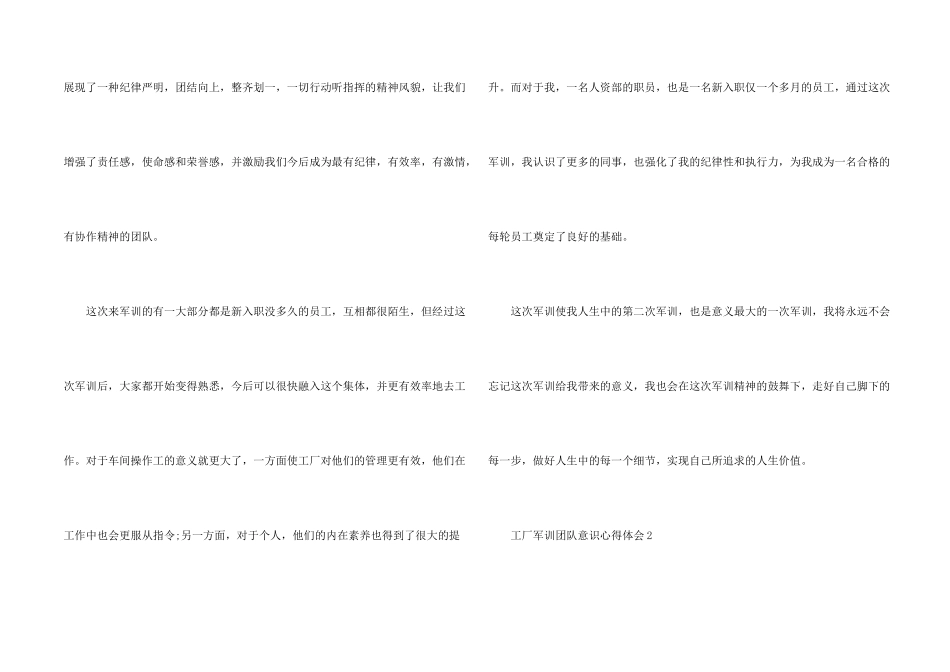 工厂军训团队意识心得体会五篇_第2页