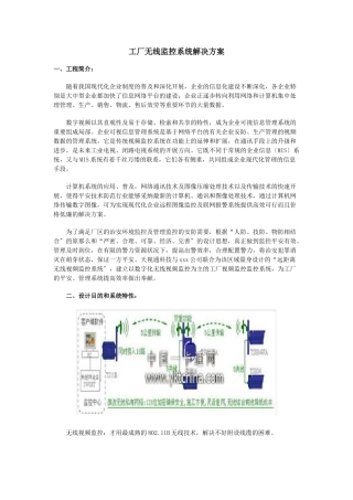 工厂无线监控系统解决方案
