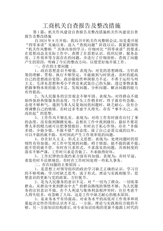 工商机关自查报告及整改措施