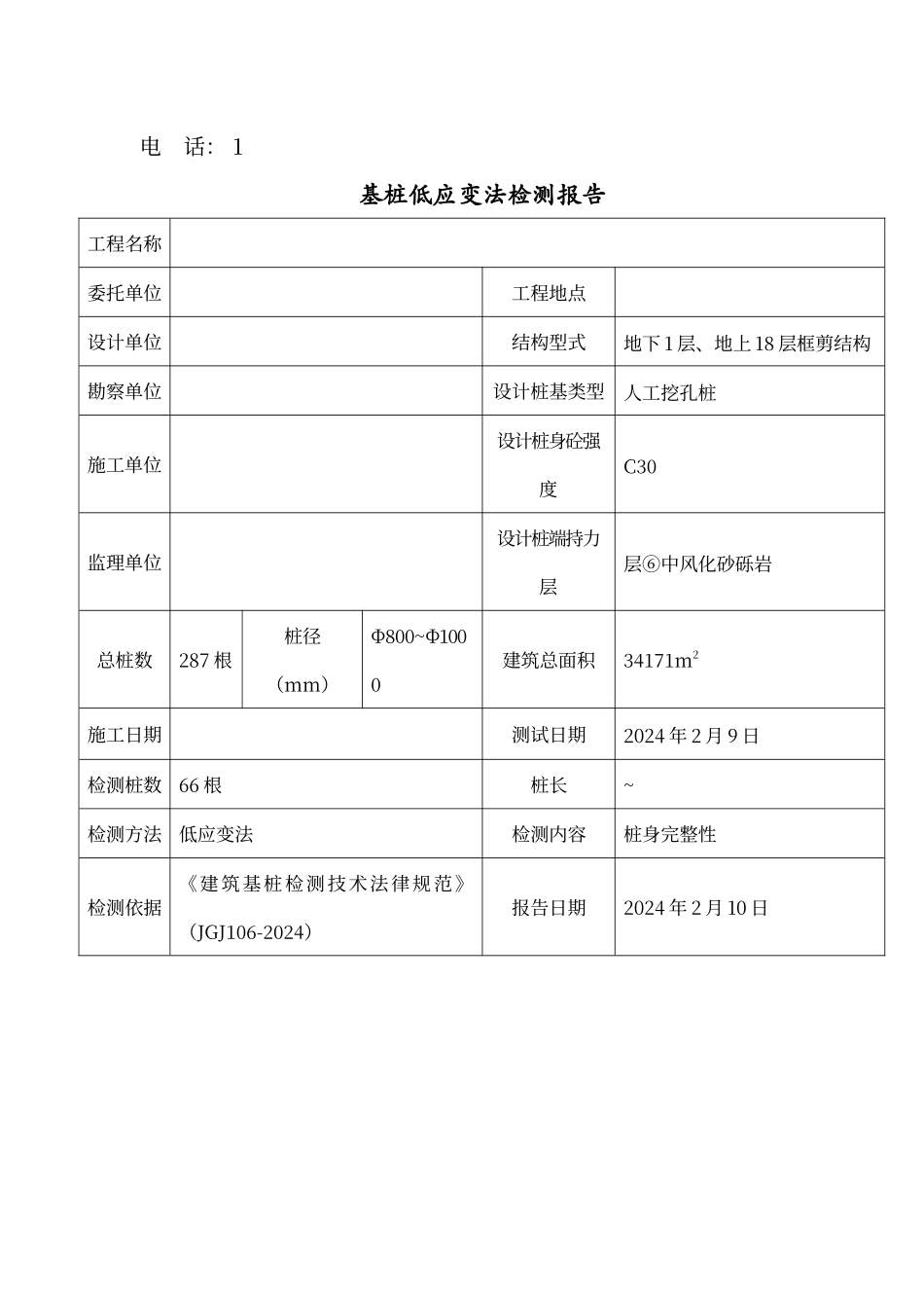 工程低应变检测报告样式_第3页
