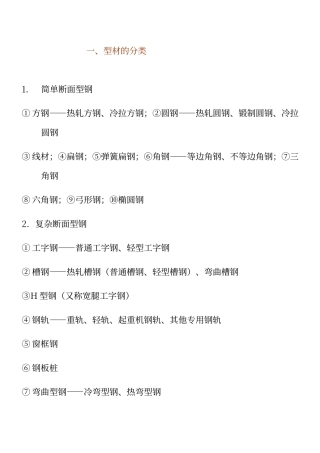 工程常用型钢分类