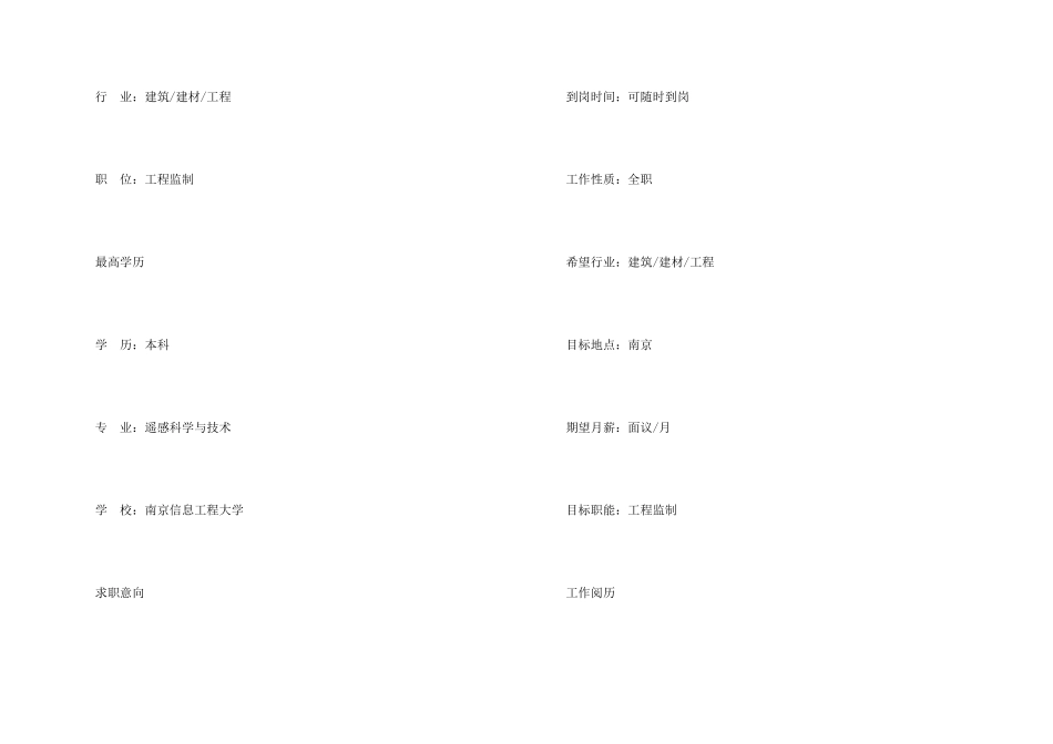 工程监制简历样本_第2页