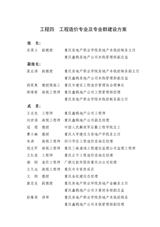 工程造价专业建设方案