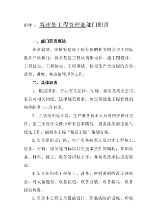 工程部部门职责与岗位说明