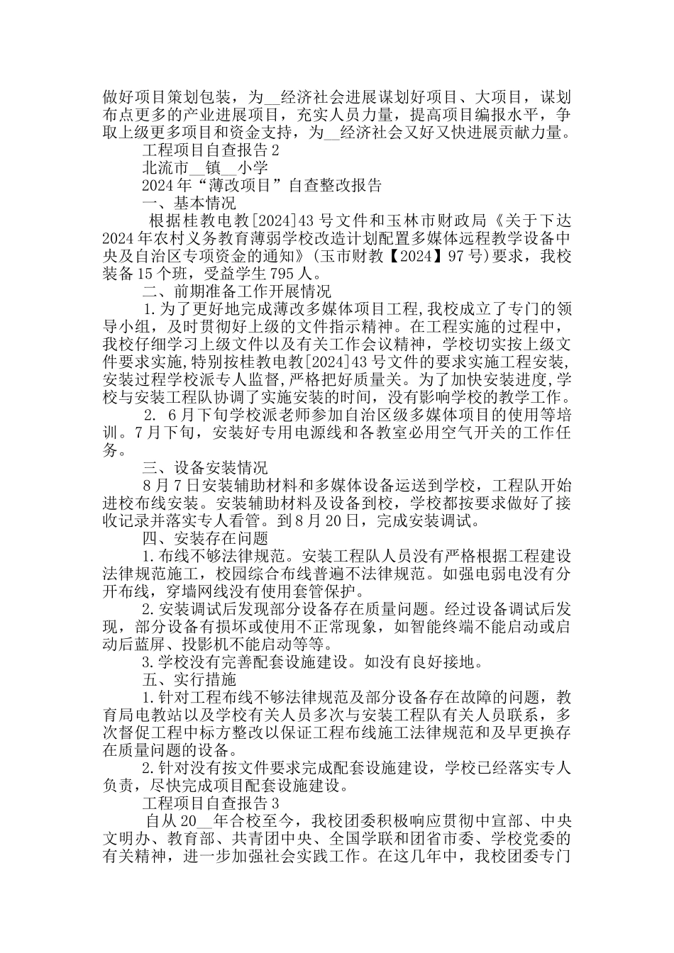 工程项目自查报告5篇_第3页