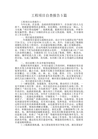 工程项目自查报告5篇