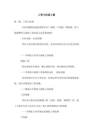 工资与托底5篇