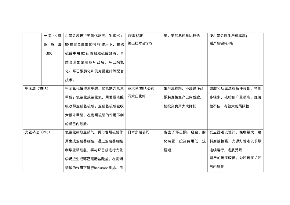 己内酰胺生产工艺比较_第3页