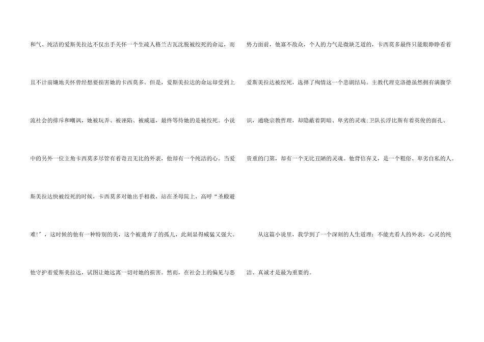 巴黎圣母院假期读书心得10篇_第3页