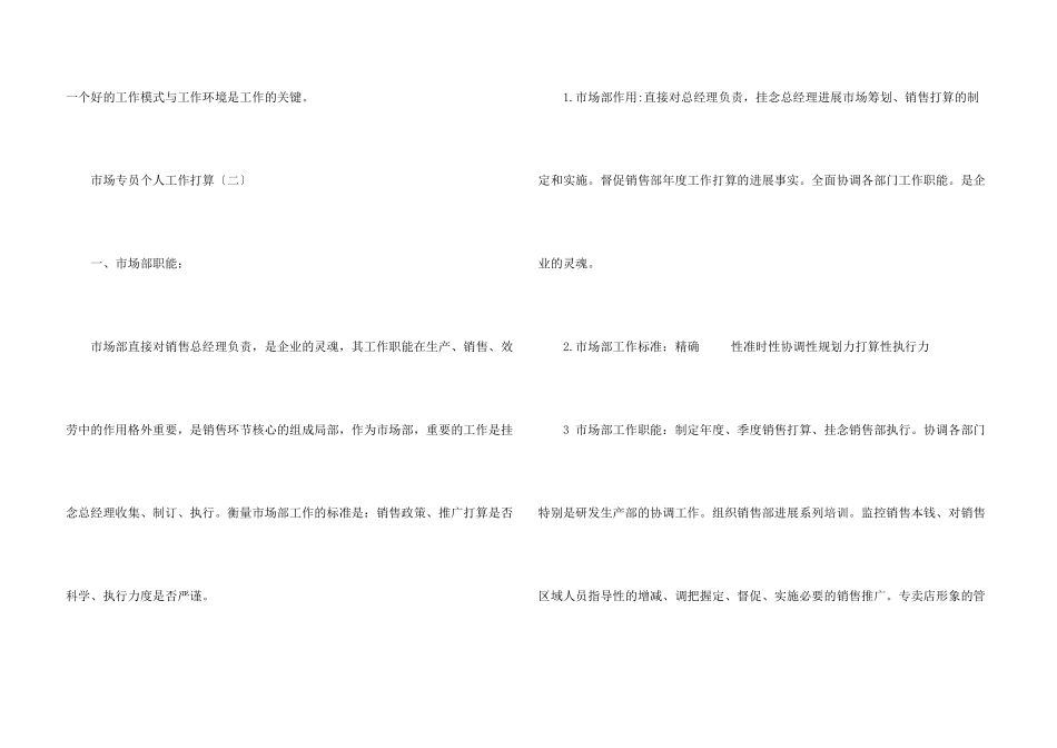 市场专员个人工作计划5篇_第3页