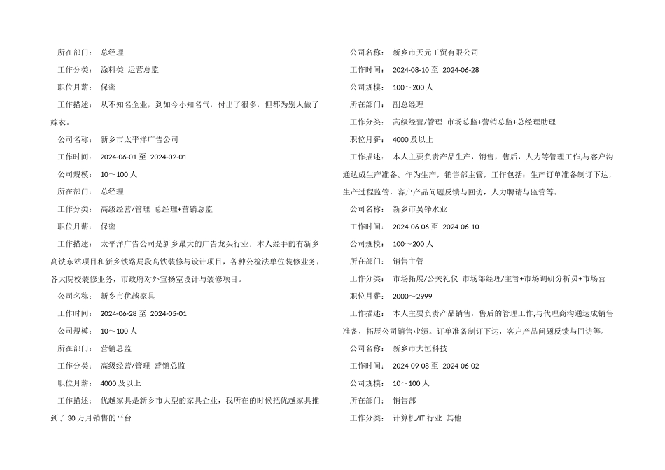 市场总监求职个人简历模板_第2页