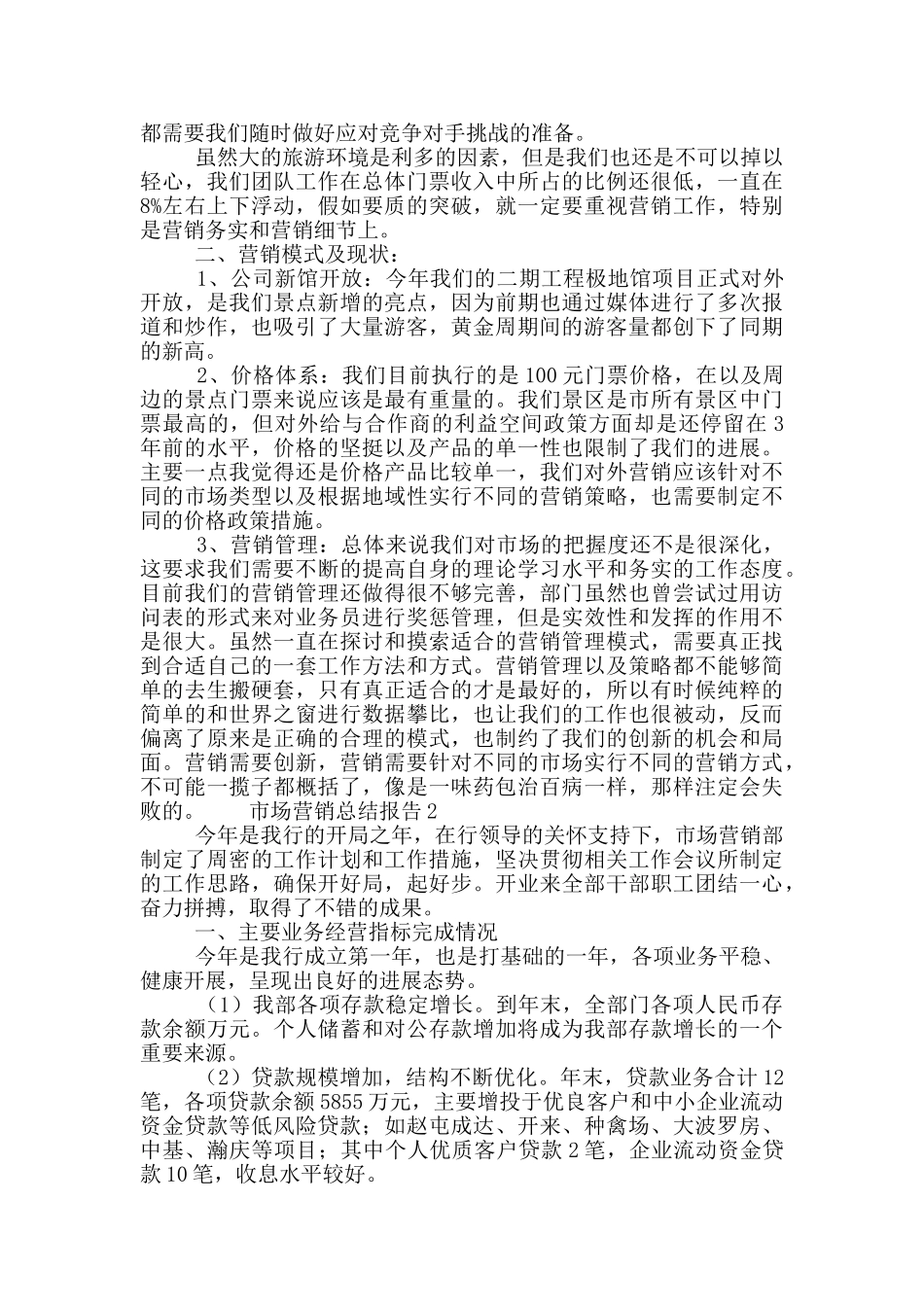 市场营销个人工作总结报告五篇_第2页