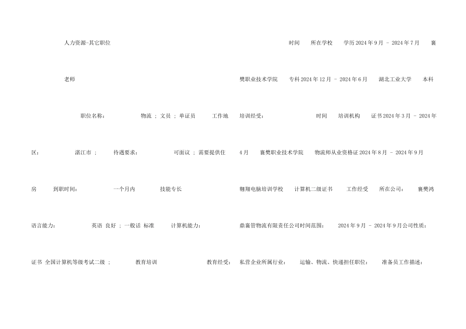 市场营销大学生专业简历_第2页