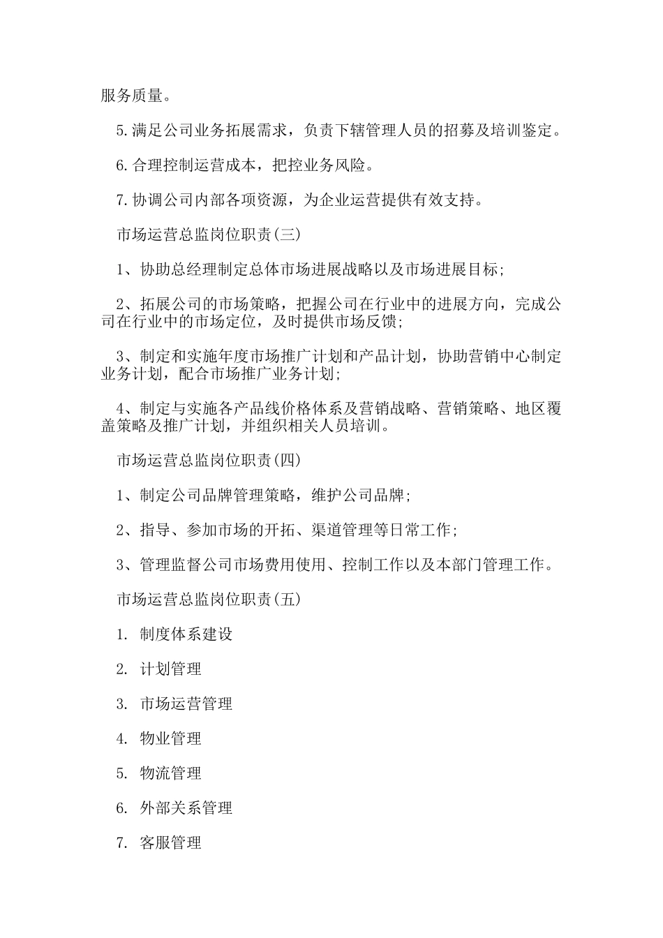 市场运营总监岗位职责_第2页