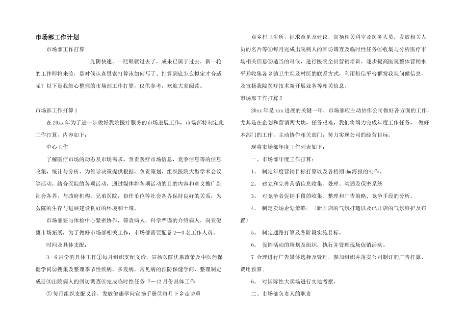 市场部工作计划_第1页