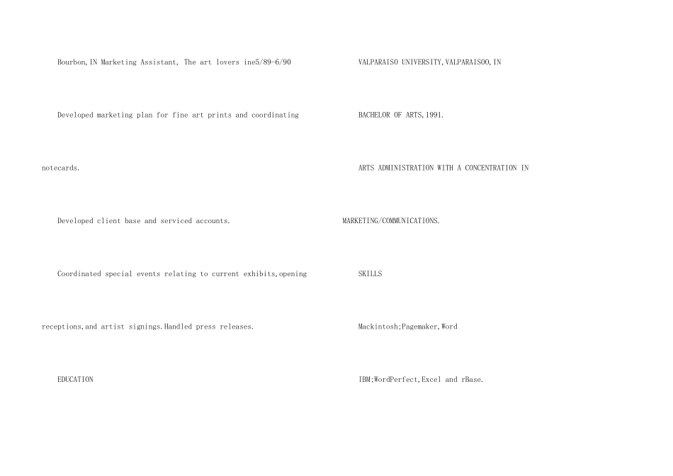 市场部面试英文简历模板_第3页