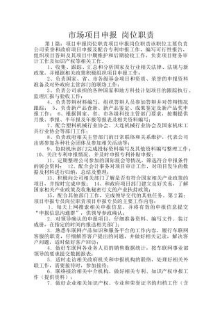 市场项目申报