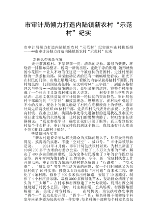 市审计局倾力打造内陆镇新农村“示范村”纪实