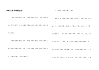 市环卫情况调研报告