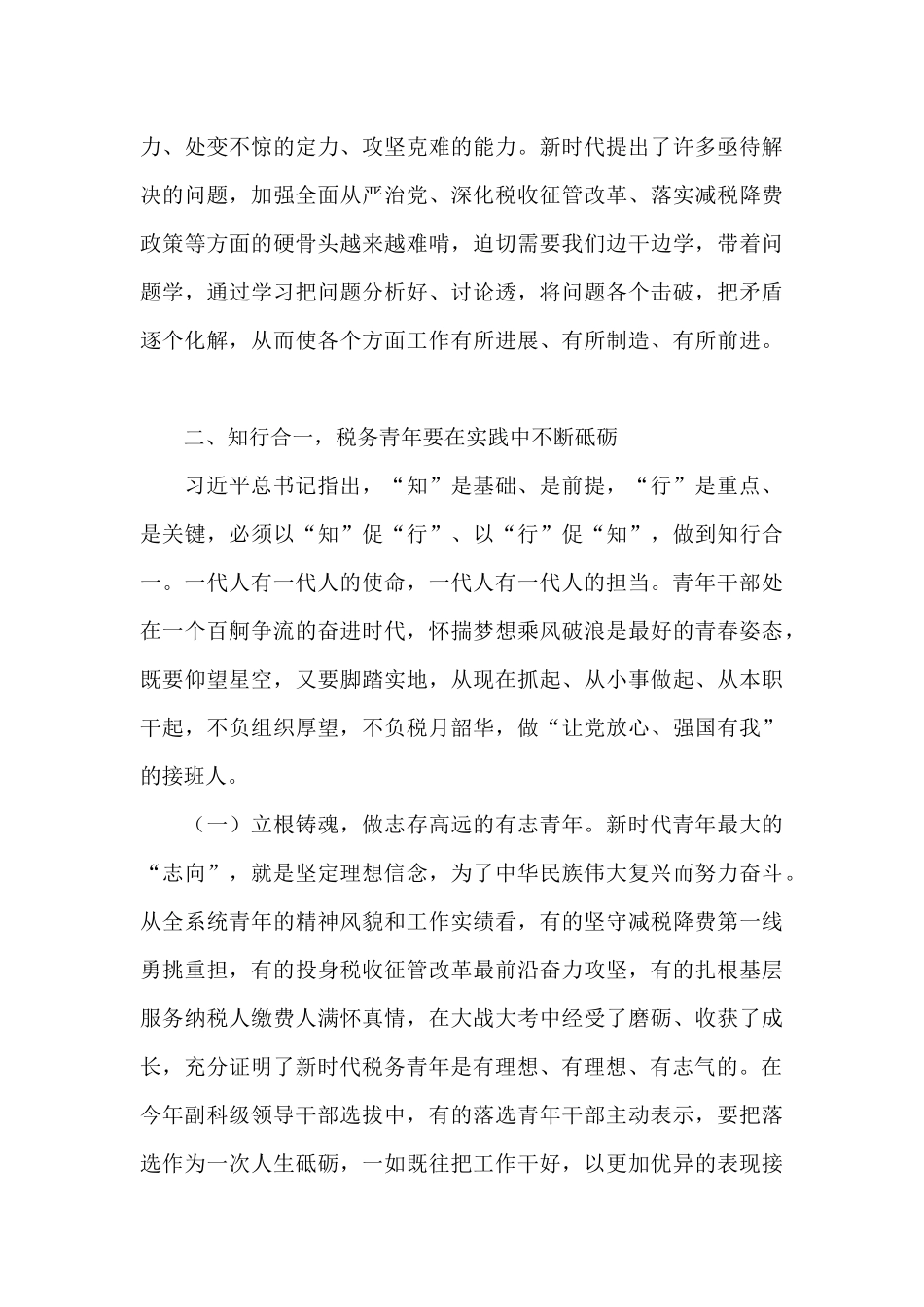 市税务局青年干部座谈会讲话_第3页
