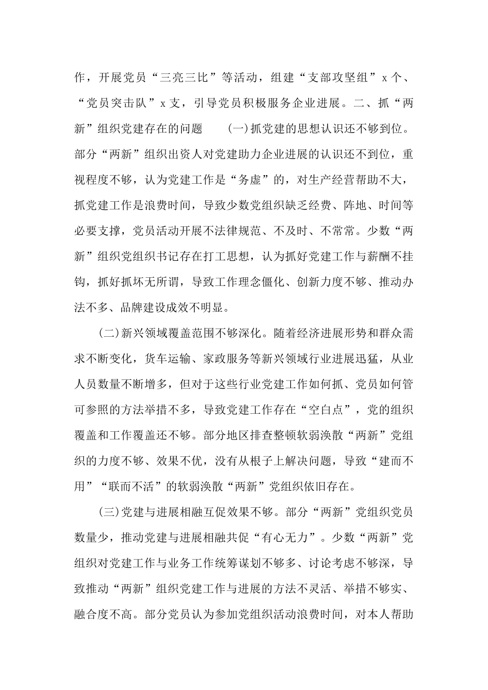 市组织部长关于2024年抓两新组织党建工作述职报告范文_第3页