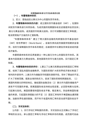 布雷顿森林体系与牙买加体系的比较