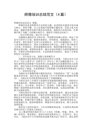 师德培训总结范文