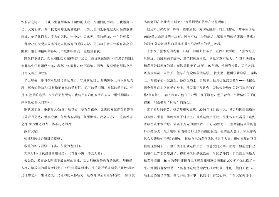 师德师风优秀演讲稿模板_第2页