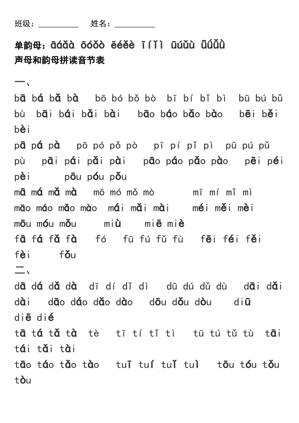 带声调音节表_第1页