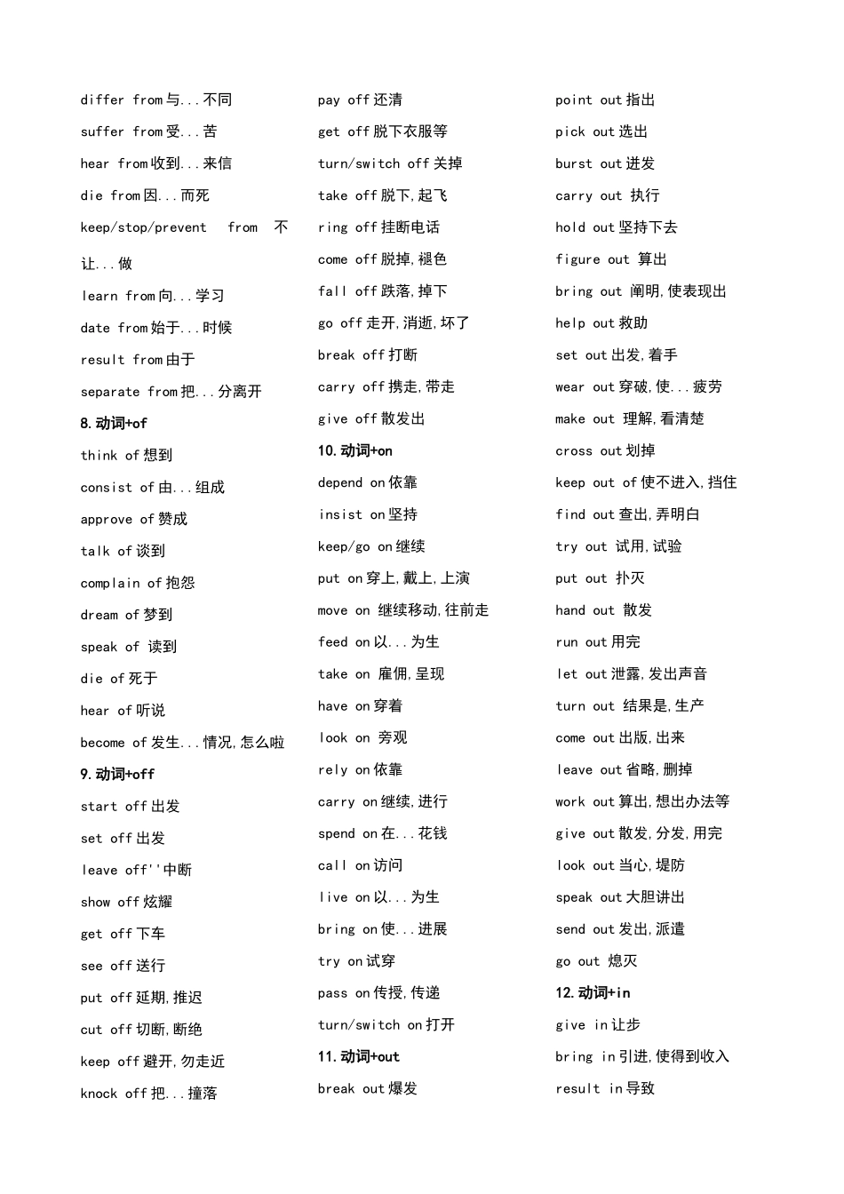 常用动词短语搭配_第2页