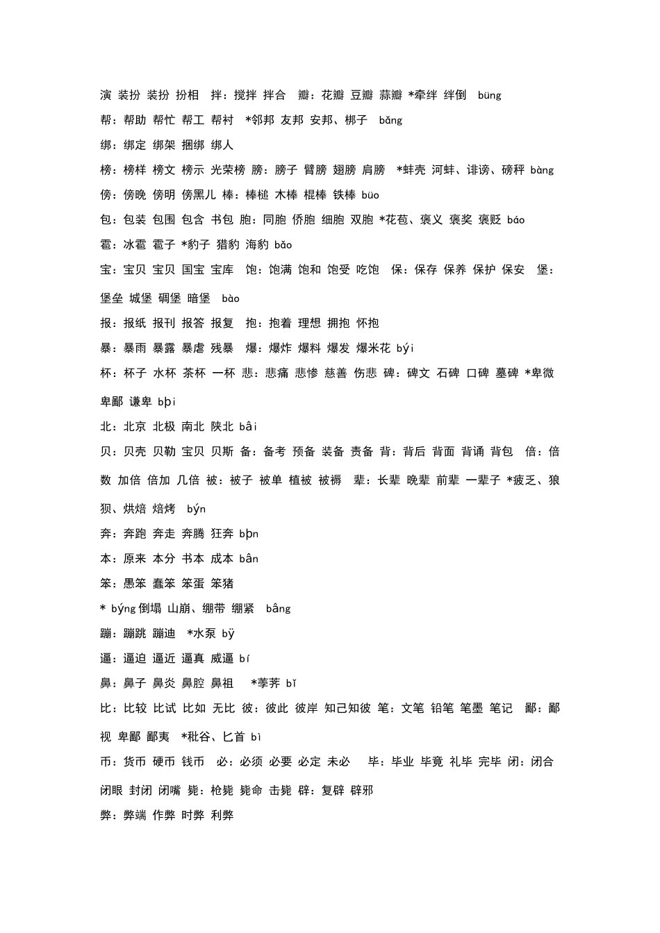 常用字汉字读音组词_第2页