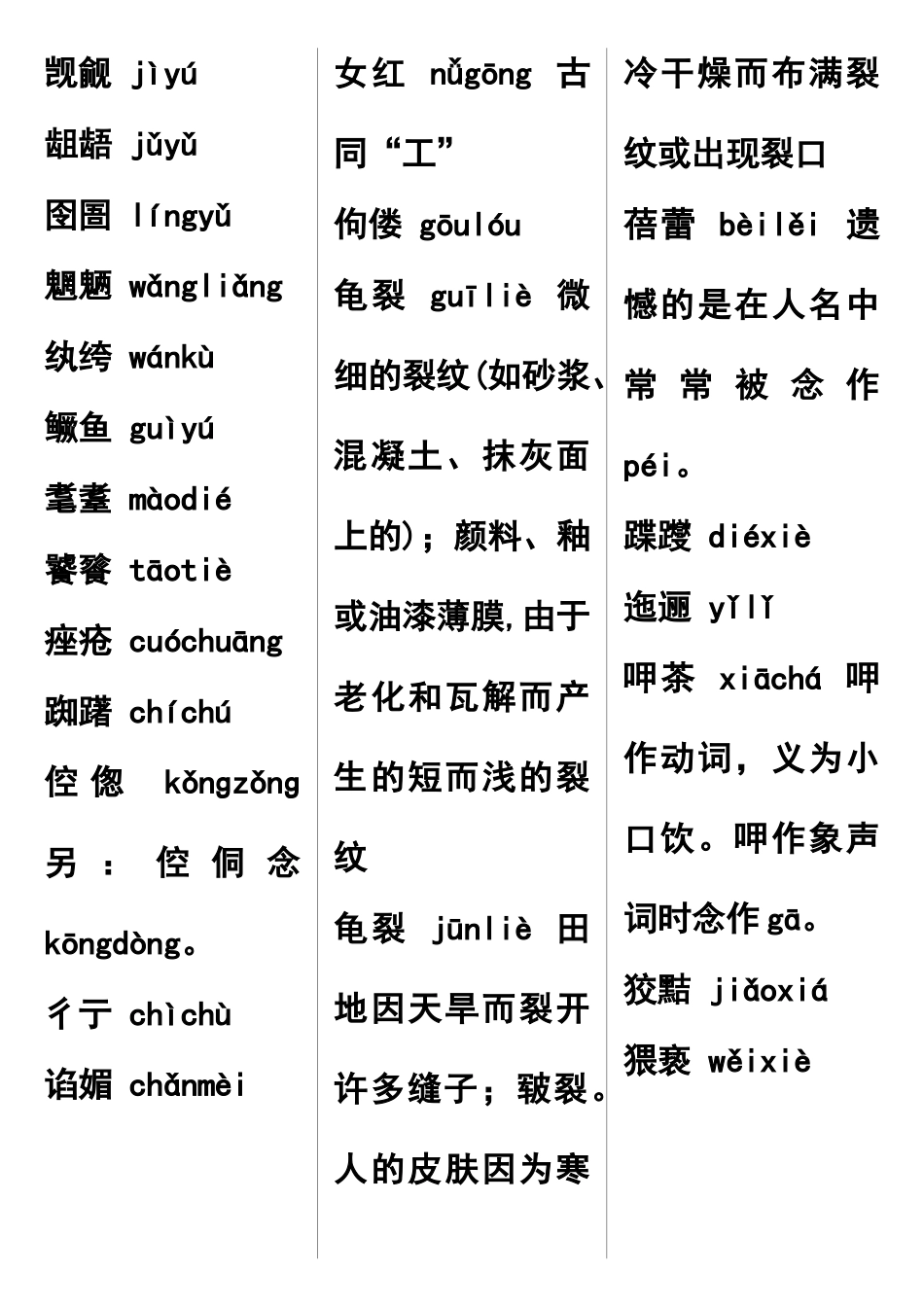 常用易读错生僻字词_第1页