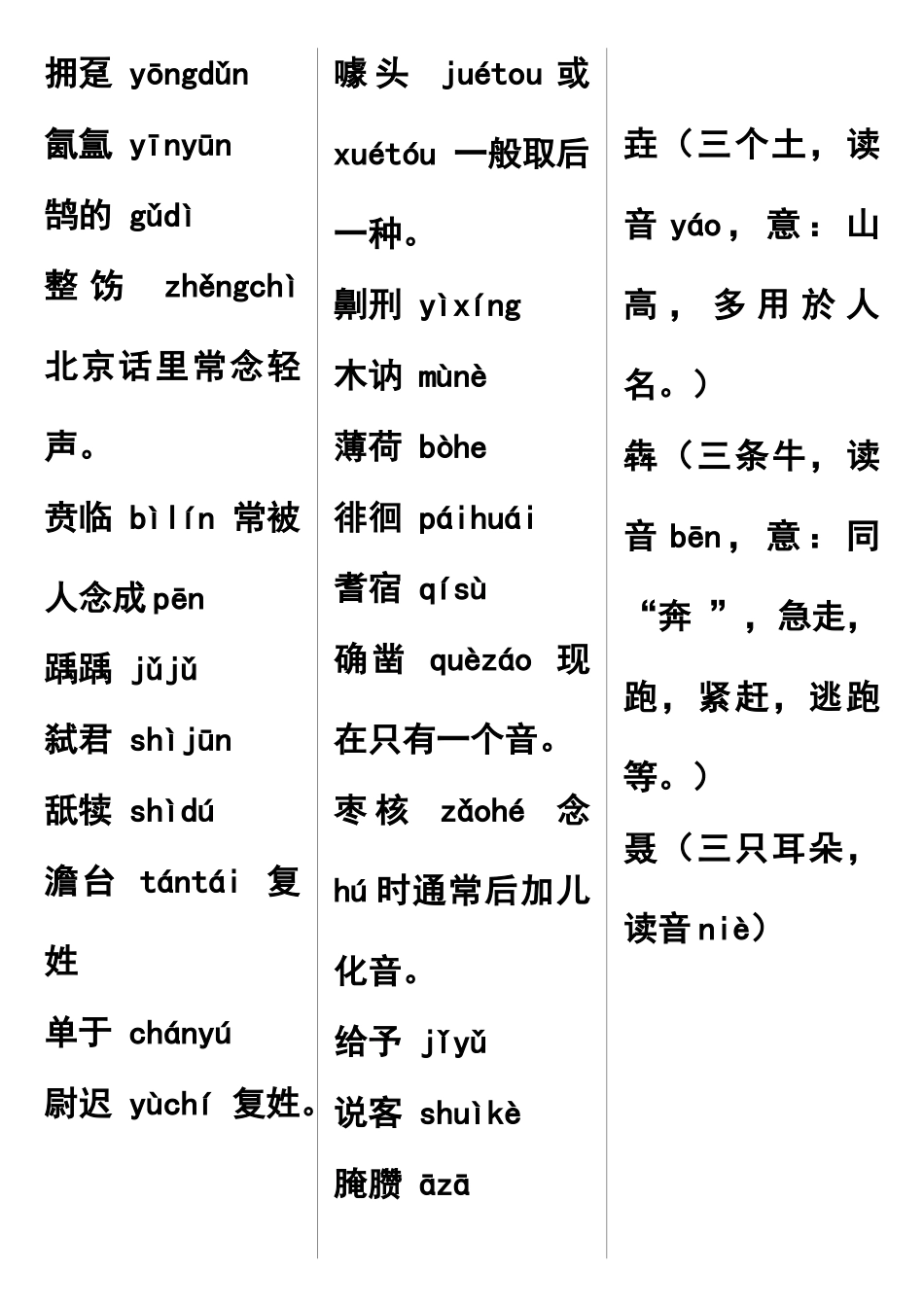 常用易读错生僻字词_第3页