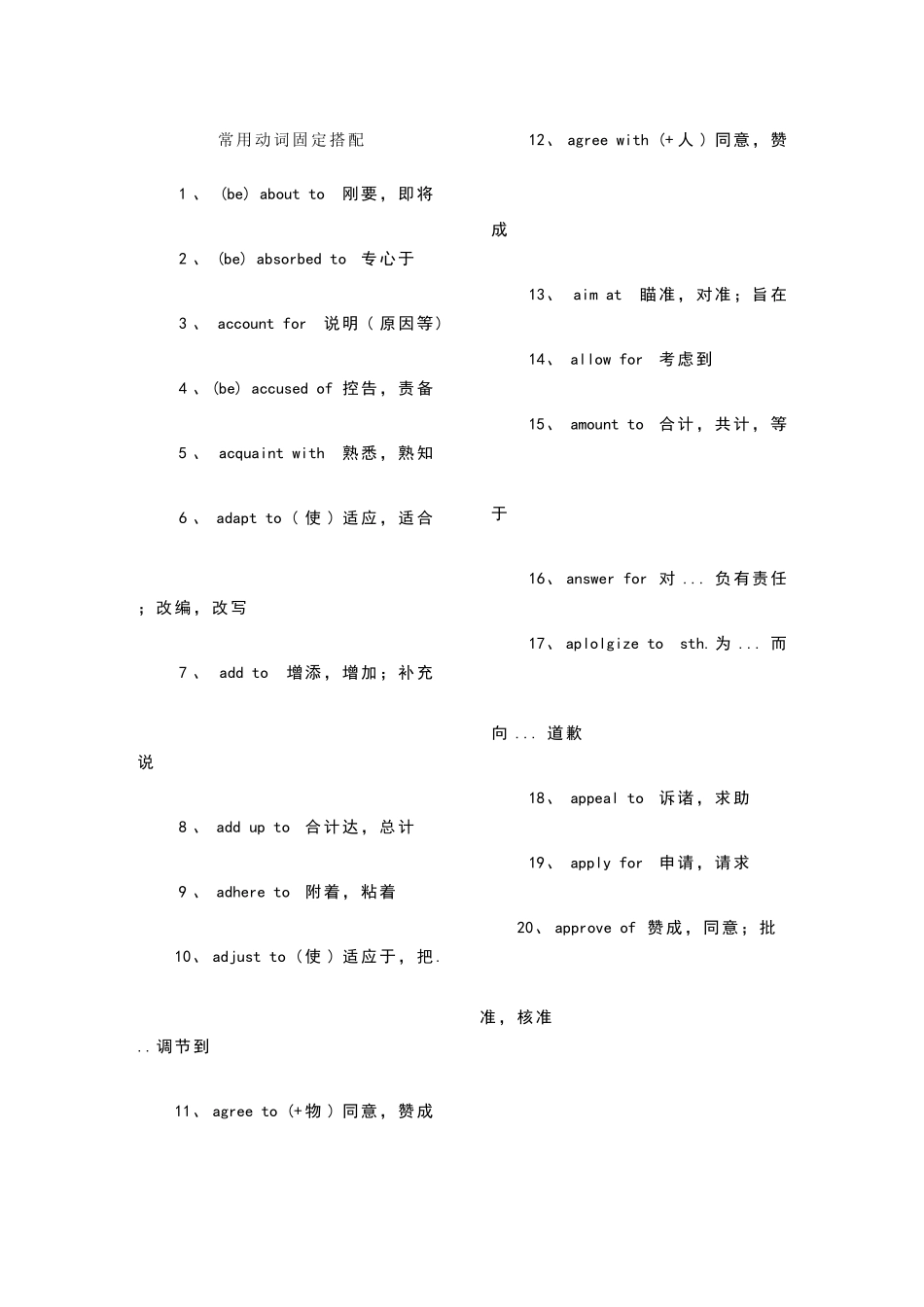 常用短语词组搭配_第1页