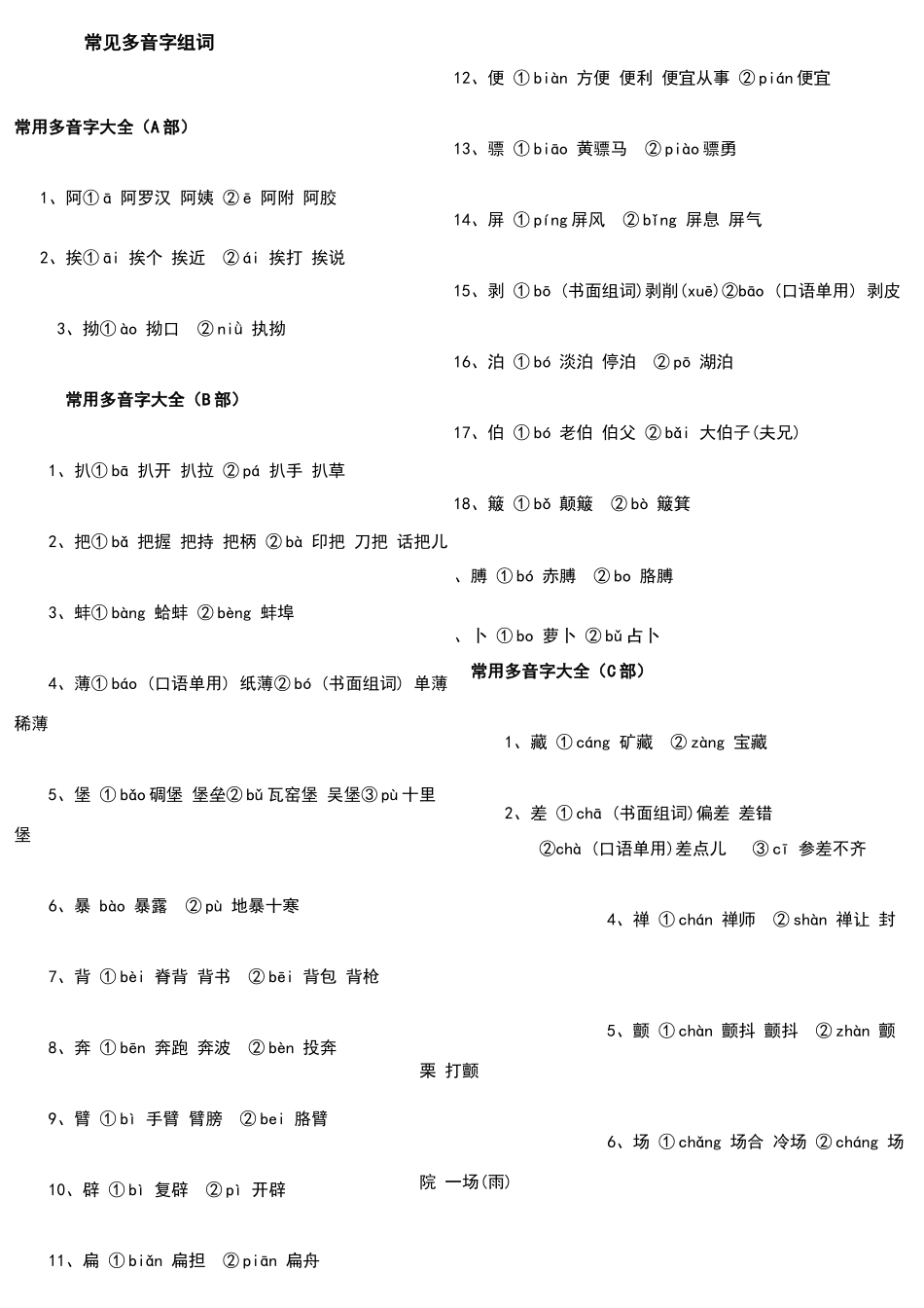 常见多音字组词_第1页
