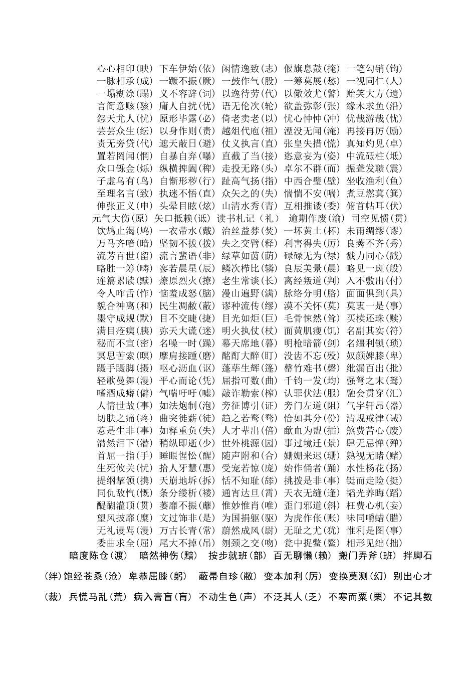 常见易错四字词语_第2页