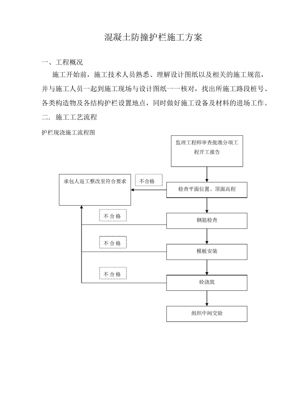 混凝土防撞护栏施工方案_第1页