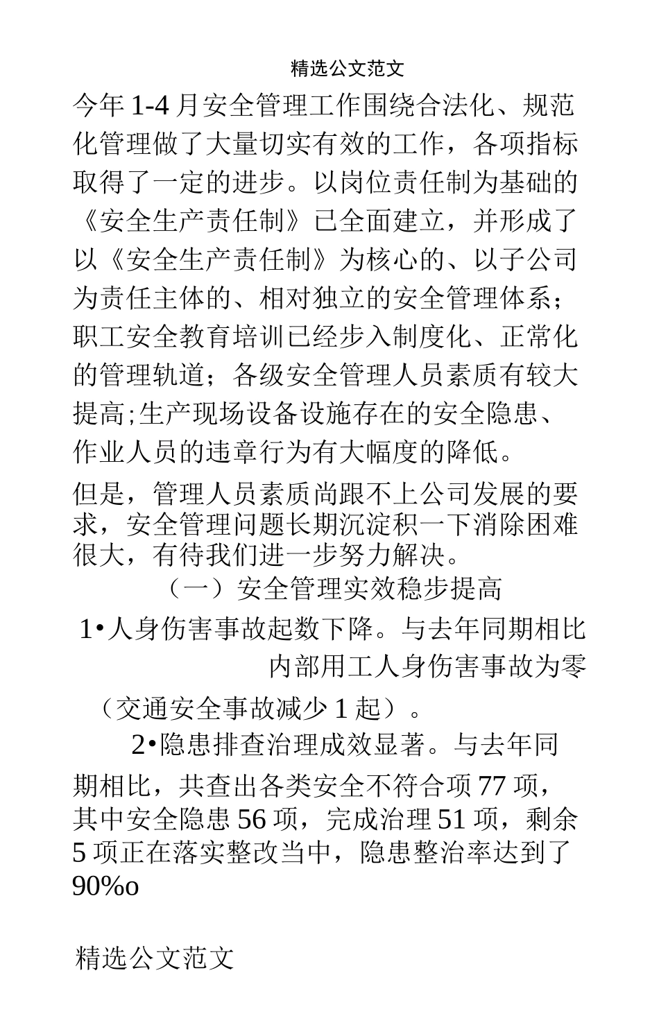 企业安委会汇报材料_第2页