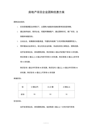 房地产项目团购方案