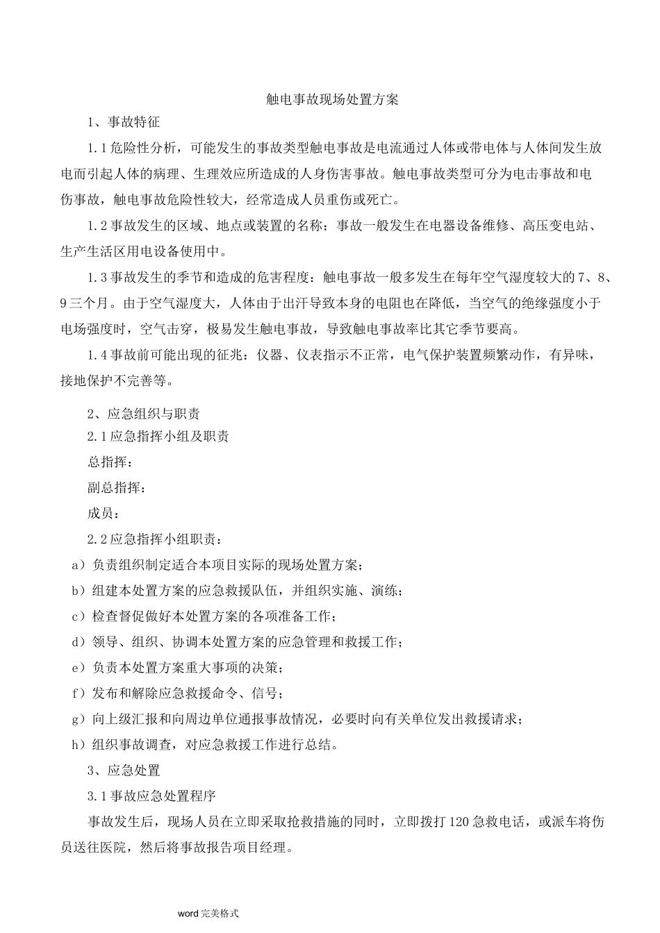 安全生产事故现场处置方案_第2页