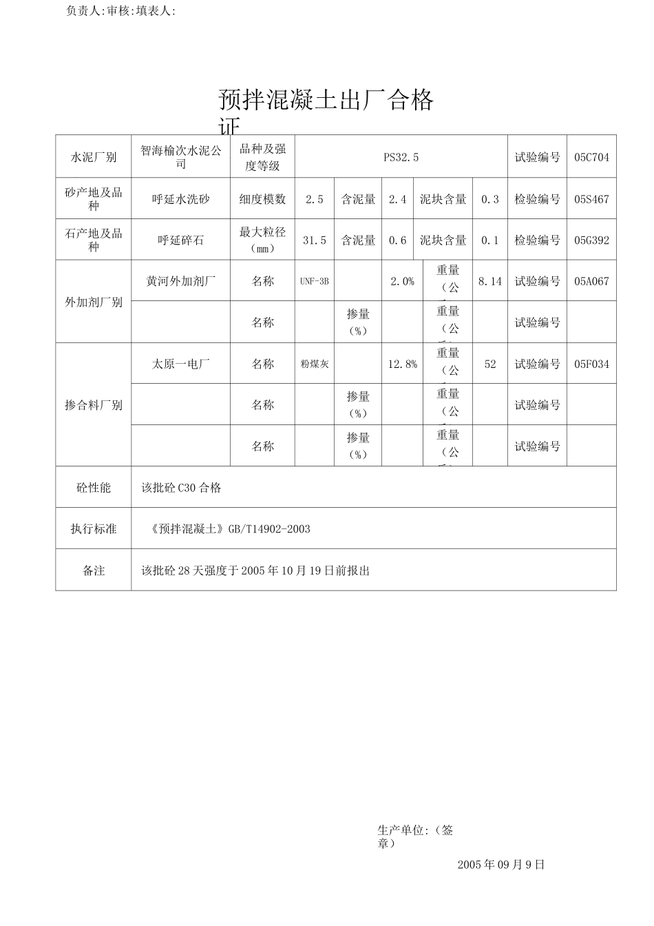 混凝土出厂合格证_第2页