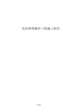 照明亮化维护计划