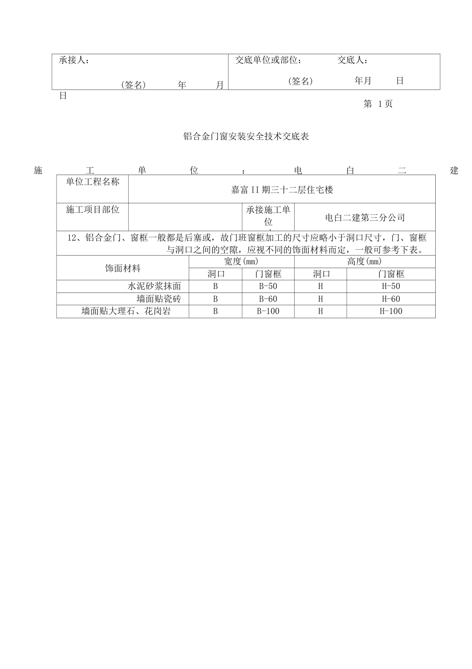 铝合金门窗安全技术交底_第2页