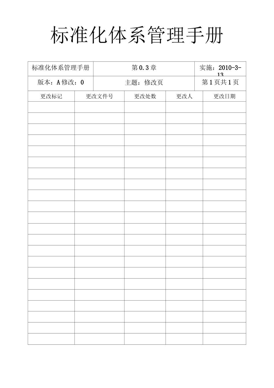 标准化体系管理手册范本_第1页