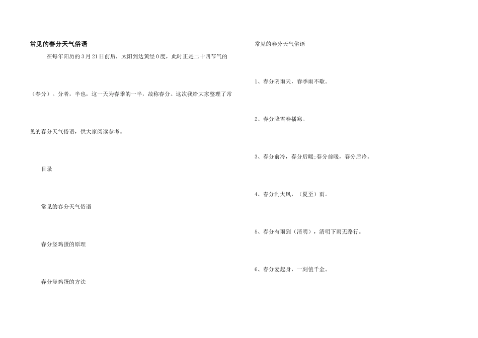 常见的春分天气俗语_第1页
