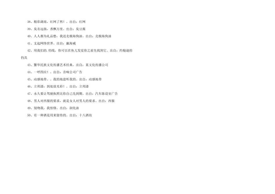 常见的经典广告词_第2页