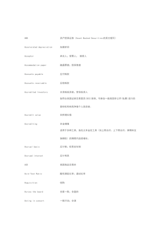 常见金融英文词汇