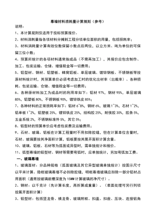 幕墙消耗量计算