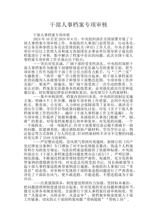 干部人事档案专项审核